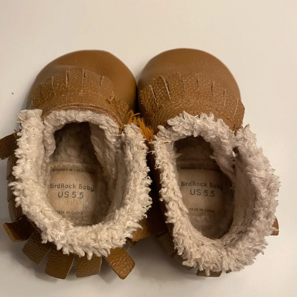 Bird Rock baby wool lined leather Mocs